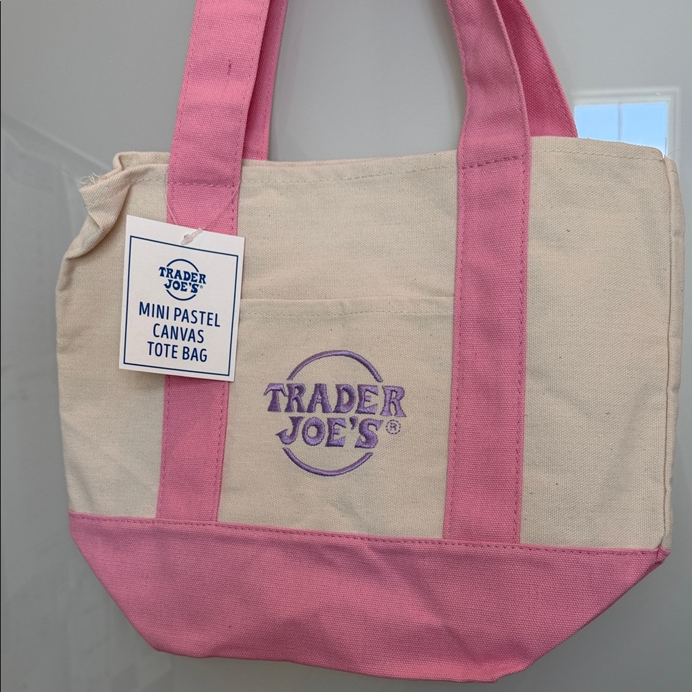 Trader Joe's Pink Mini Canvas Tote